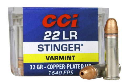.22LR Stinger 32gr Copper Plated Hollow Point 1640fps