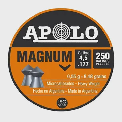 Apolo Magnum .177Cal/4.5mm Pointed Airgun Pellets (Tin 250)