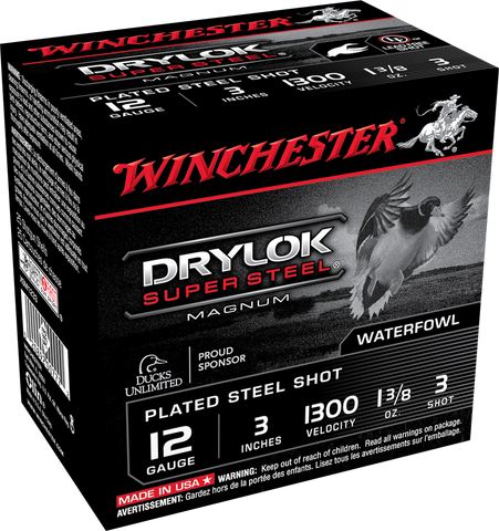 12ga Winchester Drylok Super Steel, 3" 3 shot 36gram