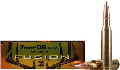 7mm-08 Fusion 120gr Soft Point Bonded Boat Tail *20 Rounds