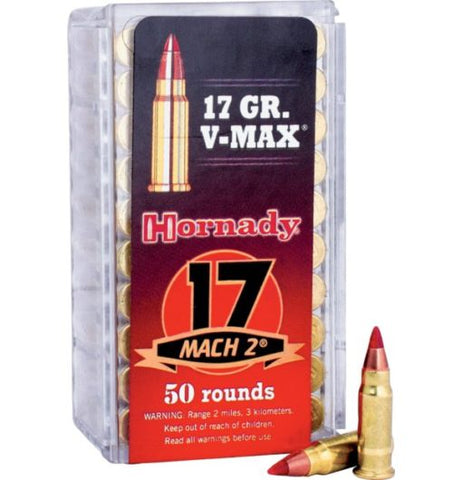 Hornady 17 Mach 2 17gr V-Max Ammunition Box of 50