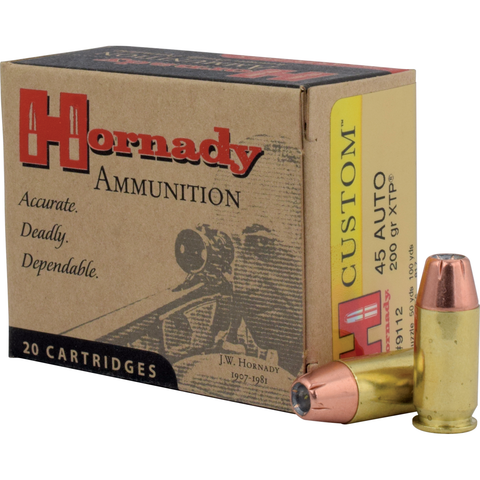 Hornady 45 ACP 200gr JHP XTP Pistol Ammunition Box of 20