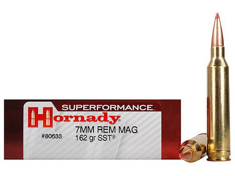Hornady 7mm Rem Mag 162gr SST Superformance Ammunition Box of 20
