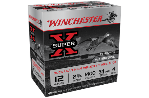 Winchester SX Duck Load Steel 12g 34gm 2D" 4 (25)