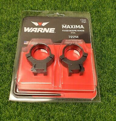 Warne Maxima Fixed Scope Rings 722M 1" High