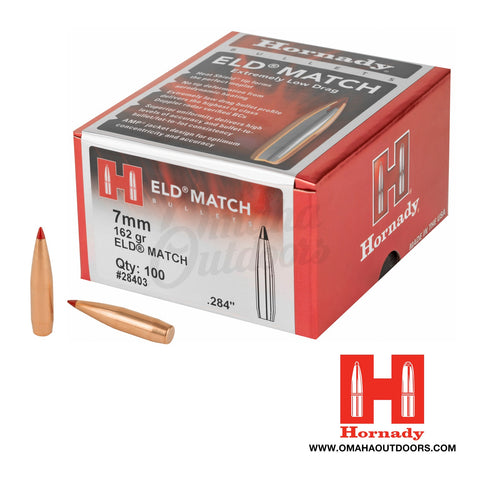 Hornady 7mm .284 dia 162gr ELD Match Projectiles Box of 100