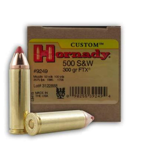 Hornady 500 S&W 300gr FTX Pistol Ammunition Box of 20