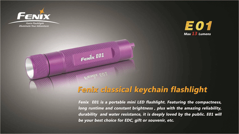 Fenix EO1 Max 13 Lumens High Performance Led Flashlight Purple