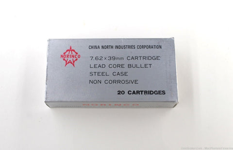 Norinco 7.62x39mm Cartridge - Lead Core Bullet - Steel Case
