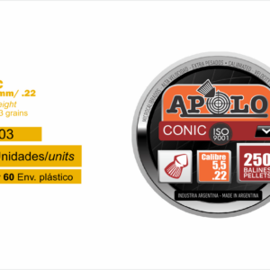 22 Cal Apollo -Conic Air rifle Pellets 12 gram